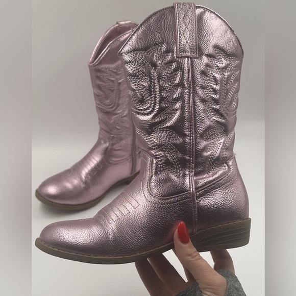 Steve Madden Other - Steve Madden Deputy Metallic Pink Little Girls Western Cowboy Boot Size 12C